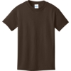 Custom Port & Co Youth Core Cotton Tee. Dk Choc Brown