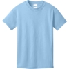 Custom Port & Co Youth Core Cotton Tee. Light Blue