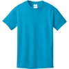 Custom Port & Co Youth Core Cotton Tee. Neon Blue