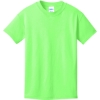 Custom Port & Co Youth Core Cotton Tee. Neon Green