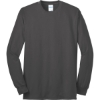 Custom Port & Co Long Sleeve Core Blend Tee. Charcoal Gray