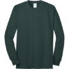 Custom Port & Co Long Sleeve Core Blend Tee. Dark Green