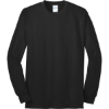 Custom Port & Co Long Sleeve Core Blend Tee. Jet Black