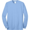 Custom Port & Co Long Sleeve Core Blend Tee. Light Blue