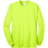 Custom Port & Co Long Sleeve Core Blend Tee. Safety Green