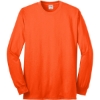 Custom Port & Co Long Sleeve Core Blend Tee. Safety Orange