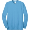 Custom Port & Co Tall Long Sleeve Core Blend Tee. Aquatic Blue