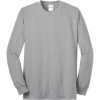 Custom Port & Co Tall Long Sleeve Core Blend Tee. Ash