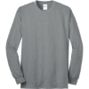 Custom Port & Co Tall Long Sleeve Core Blend Tee. Athletic Heather Gray