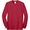 Custom Port & Co Tall Long Sleeve Core Blend Tee. Red