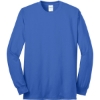 Custom Port & Co Tall Long Sleeve Core Blend Tee. Royal Blue