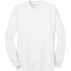 Custom Port & Co Tall Long Sleeve Core Blend Tee. White