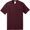 Custom Port & Co Core Blend Pocket Tee. Athletic Maroon Red