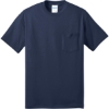 Custom Port & Co Core Blend Pocket Tee. Navy Blue