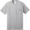 Custom Port & Co Tall Core Blend Pocket Tee. Ash