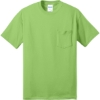 Custom Port & Co Tall Core Blend Pocket Tee. Lime