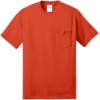 Custom Port & Co Tall Core Blend Pocket Tee. Orange