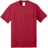 Custom Port & Co Tall Core Blend Pocket Tee. Red