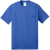 Custom Port & Co Tall Core Blend Pocket Tee. Royal Blue