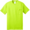 Custom Port & Co Tall Core Blend Pocket Tee. Safety Green