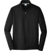 Custom Port & Co Performance Fleece 1/4-Zip Pullover Sweatshirt. Jet Black