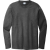 Custom Port & Co Long Sleeve Bouncer Tee Dark Hthr Grey