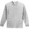 Custom Port & Co Long Sleeve Essential Tee. Ash Gray