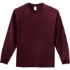 Custom Port & Co Long Sleeve Essential Tee. Athletic Maroon Red