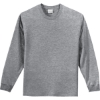 Custom Port & Co Long Sleeve Essential Tee. Athletic Heather Gray