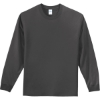 Custom Port & Co Long Sleeve Essential Tee. Charcoal Gray
