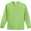 Custom Port & Co Long Sleeve Essential Tee. Lime Green