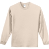 Custom Port & Co Long Sleeve Essential Tee. Natural Beige