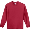 Custom Port & Co Long Sleeve Essential Tee. Red