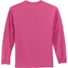 Custom Port & Co Long Sleeve Essential Tee. Sangria Pink