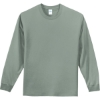 Custom Port & Co Long Sleeve Essential Tee. Stonewashed Green