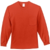 Custom Port & Co Long Sleeve Essential Pocket Tee. Orange