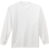 Custom Port & Co Tall Long Sleeve Essential Pocket Tee. White