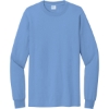 Custom Port & Co Tall Long Sleeve Essential Tee. Light Blue
