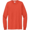 Custom Port & Co Tall Long Sleeve Essential Tee. Orange