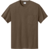 Custom Port & Co Essential Pocket Tee. Brown