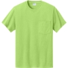 Custom Port & Co Essential Pocket Tee. Lime Green