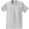 Custom Port & Co Tall Essential Pocket Tee. Ash Gray