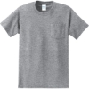 Custom Port & Co Tall Essential Pocket Tee. Athletic Heather Gray