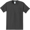 Custom Port & Co Tall Essential Pocket Tee. Charcoal Gray