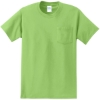 Custom Port & Co Tall Essential Pocket Tee. Lime Green