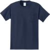 Custom Port & Co Tall Essential Pocket Tee. Navy Blue