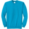 Custom Port & Co Core Fleece Crewneck Sweatshirt. Neon Blue