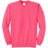Custom Port & Co Core Fleece Crewneck Sweatshirt. Neon Pink
