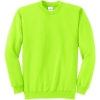 Custom Port & Co Core Fleece Crewneck Sweatshirt. Neon Yellow