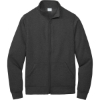 Custom Port & Co Core Fleece Cadet Full-Zip Sweatshirt Dark Hthr Grey